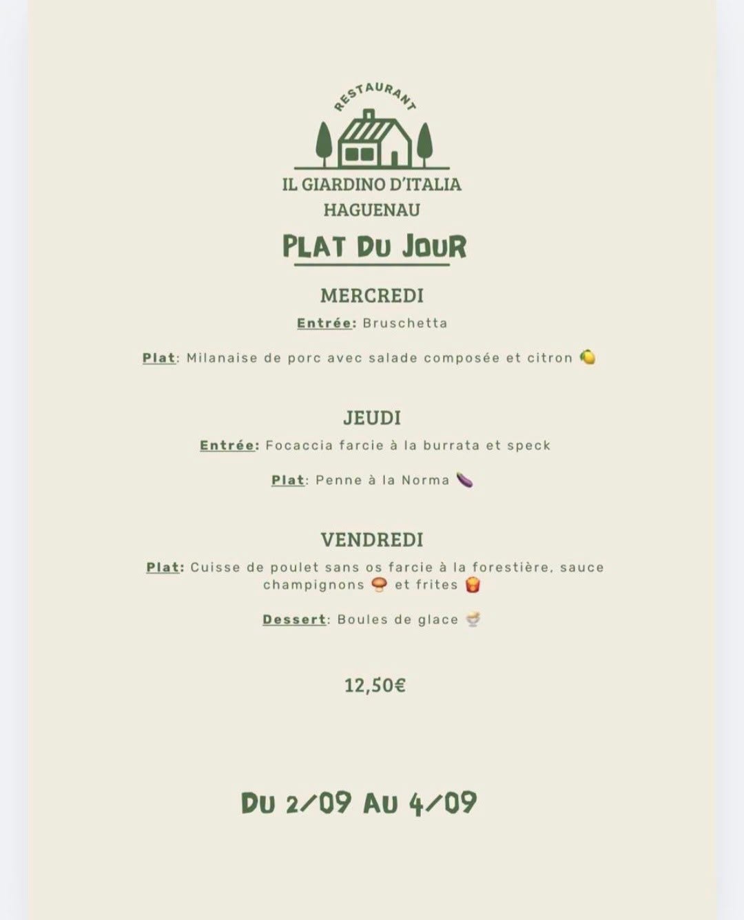 Plats du jour