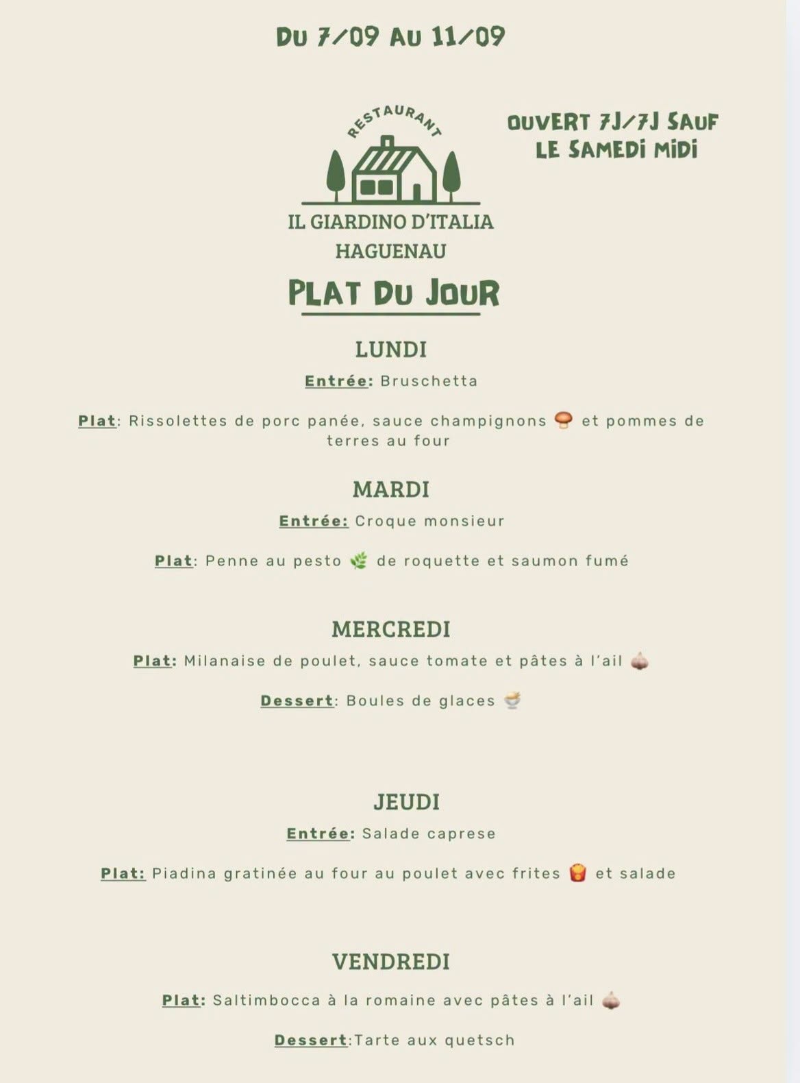 Plats du jour