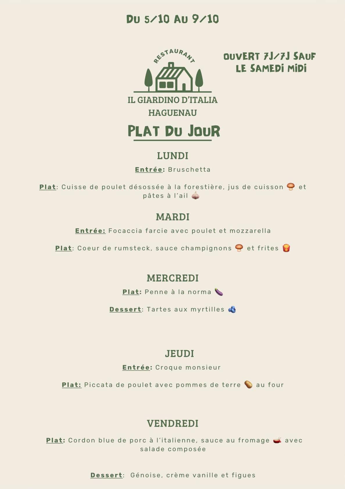 Plats du jour