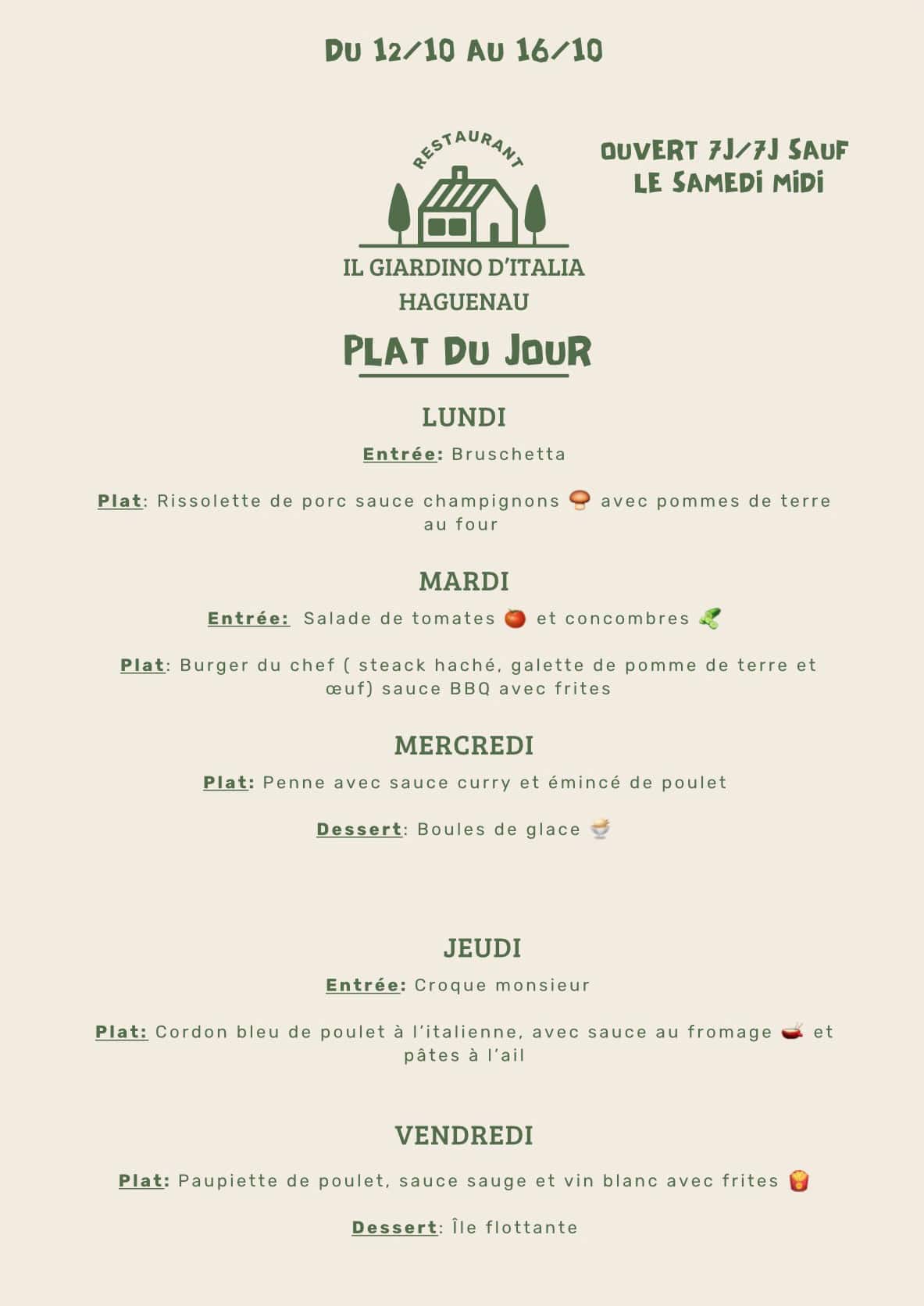 Plats du jour