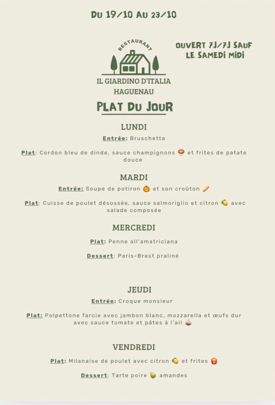 Plats du jour